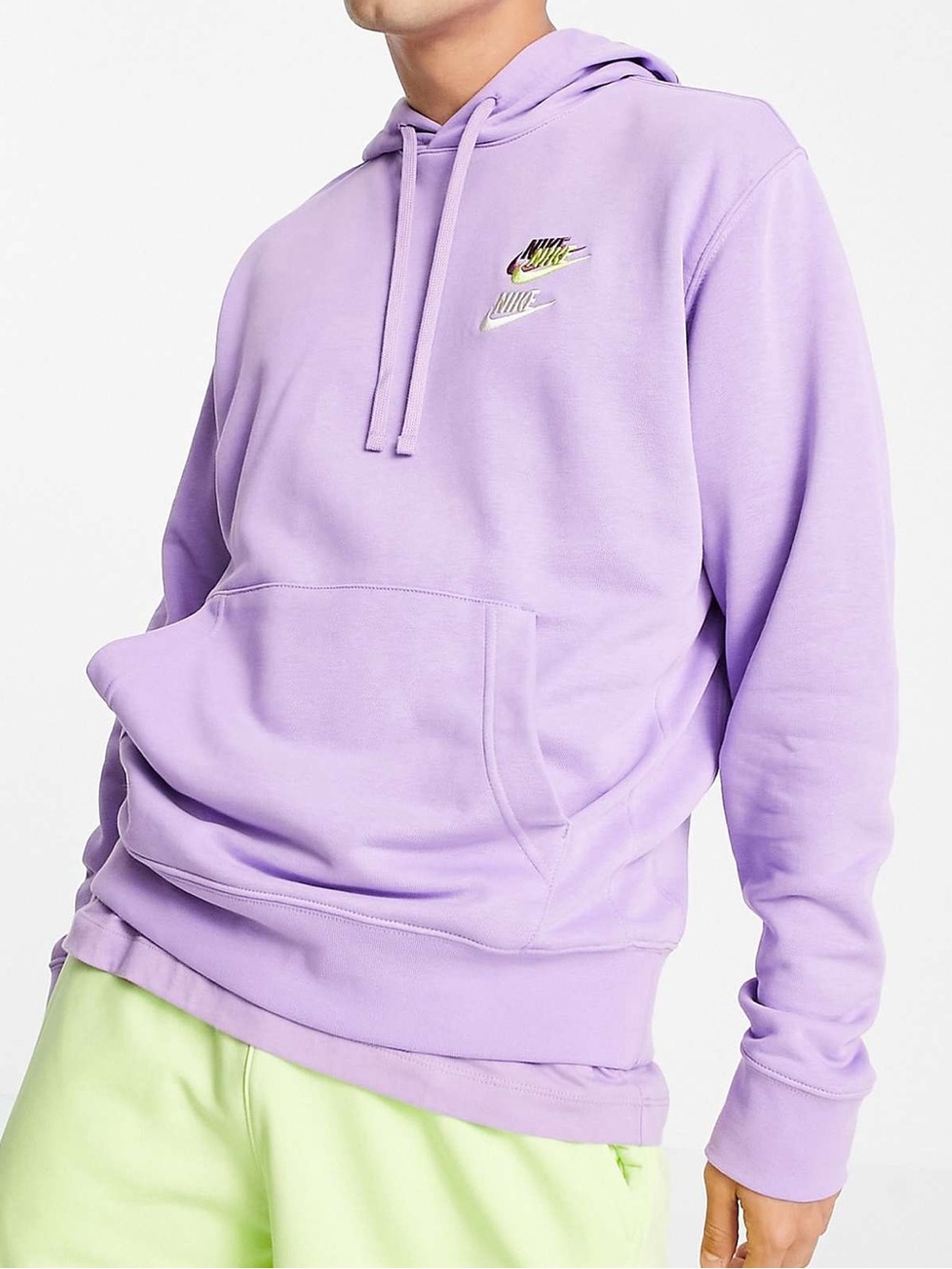 Nike Sportswear Essentials+ Multi Logo Hoodie Violet Star Purple Men L